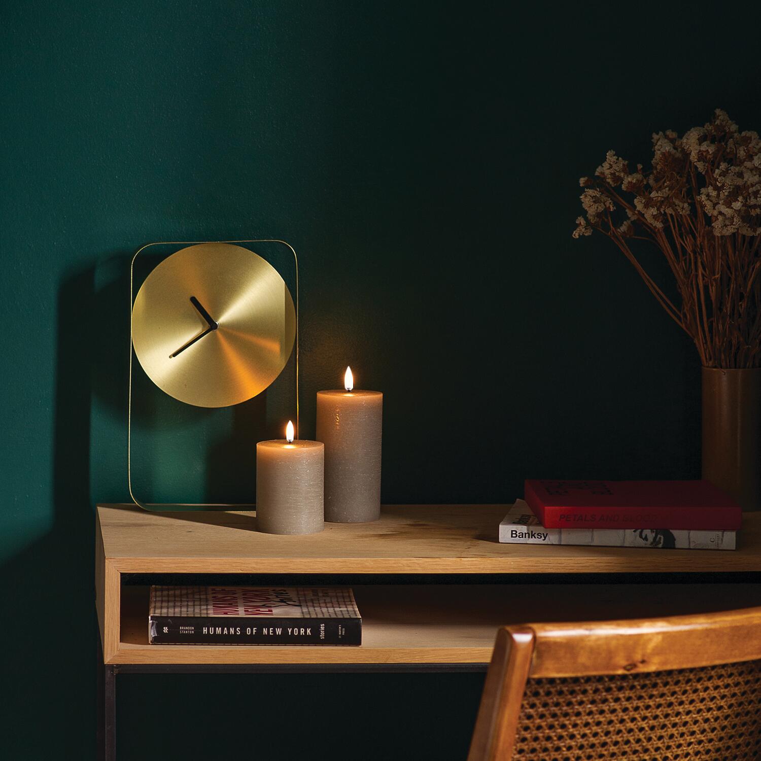 LED Rustic Pillar lys, Sandstone - H15 cm.